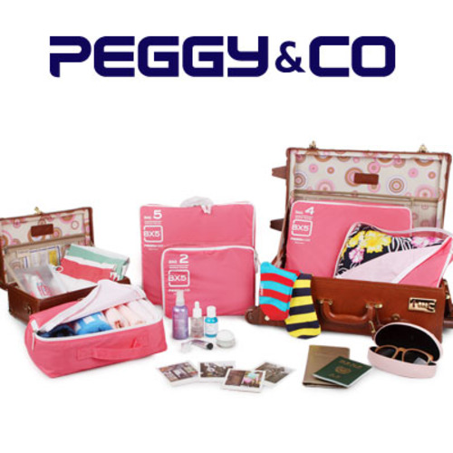 (peggy&amp;co) 패기앤코 여행용 이너 가방 시스템 트레블백 6종 풀세트 BX5-001/BX5-002 (핑크,블루)